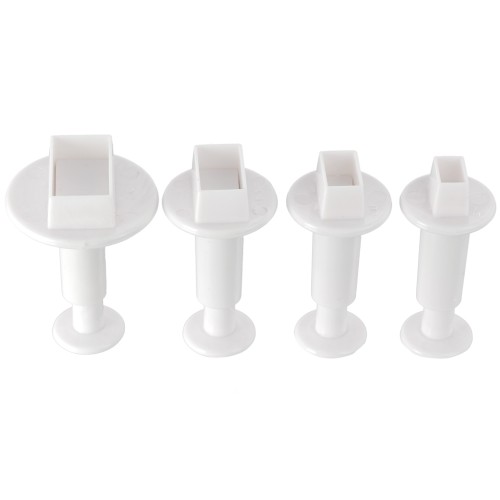 4 cookie cutters for polymer clay with piston - Rectangle - 20-22-24-32 mm x1