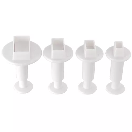 4 cookie cutters for polymer clay with piston - Rectangle - 20-22-24-32 mm x1