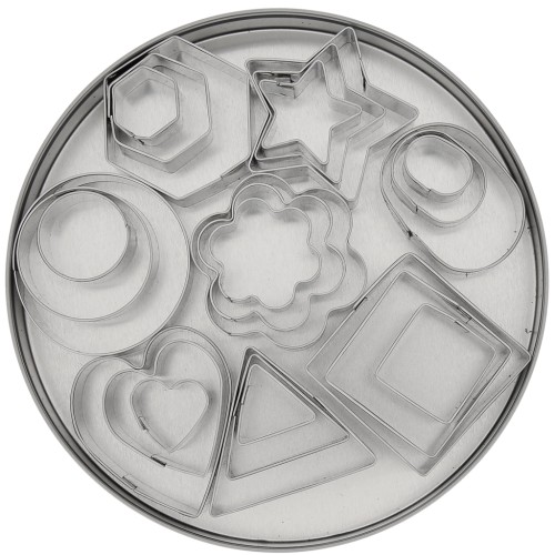 Set of 24 stainless steel dies for modelling - Geometric 2 x1