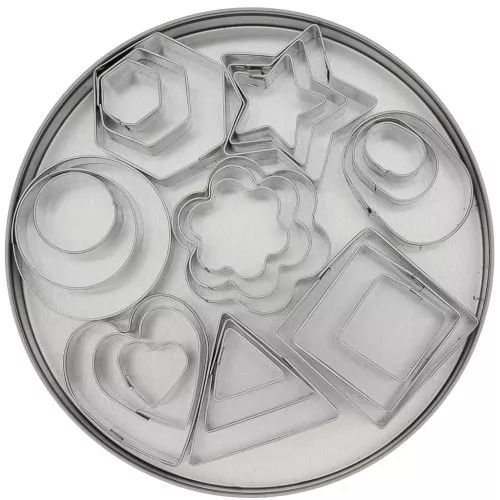 Set of 24 stainless steel dies for modelling - Geometric 2 x1