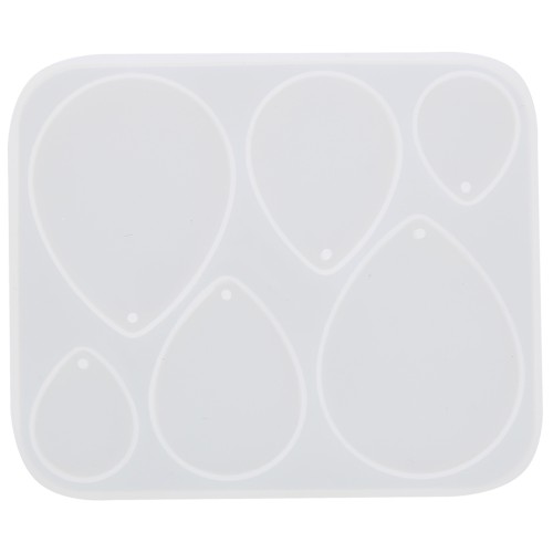 Silicone mold for making resin drop pendants - Transparent x1
