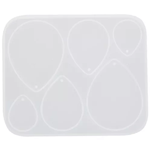 Silicone mold for making resin drop pendants - Transparent x1