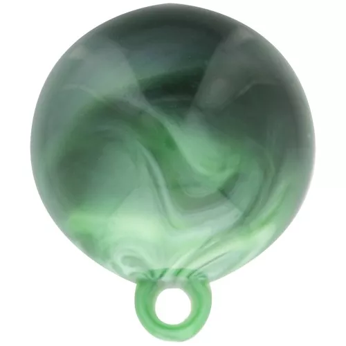 15mm Round opaque resin cabochon with closed ring - Dark green marble x1
