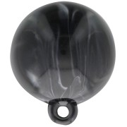 15mm Round opaque resin cabochon with closed ring - Marbled Black - White x1|raw }}