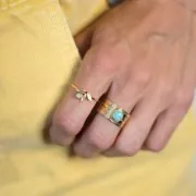 Stainless steel 316L Wide adjustable ring T.51 to T.58 for 6mm cabochon x1