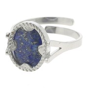 316L stainless steel Adjustable oval ring for 10x8mm cabochon - sun x1