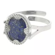 316L stainless steel Adjustable oval ring for 10x8mm cabochon - sun x1