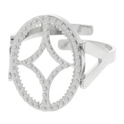 316L stainless steel Adjustable oval ring for 14x10mm cabochon x1|raw }}