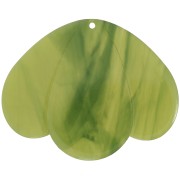 36x45mm Pendant 3 petals in transparent acetate - Marbled Olive x1|raw }}