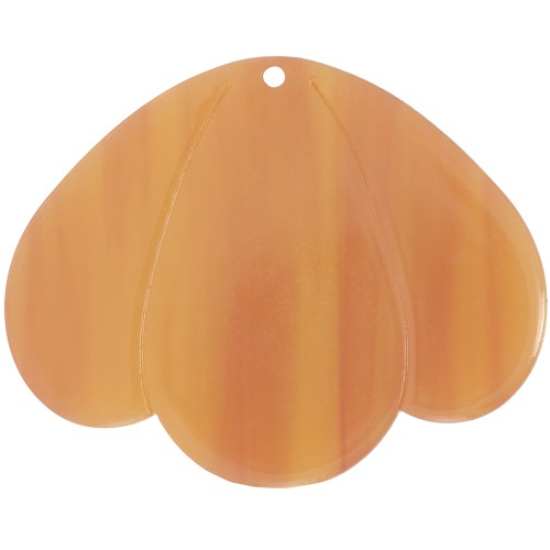 36x45mm Pendant 3 petals in transparent acetate - Marbled Fauve x1