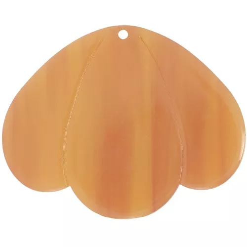 36x45mm Pendant 3 petals in transparent acetate - Marbled Fauve x1