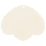 36x45mm Pendant 3 petals in opaque acetate - Ecru x1