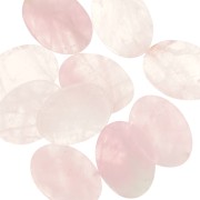 18x13mm Flat oval gemstone cabochon - Rose Quartz x1