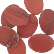18x13mm Flat oval cabochon gemstone - Red Jasper x1