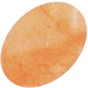 18x13mm Flat oval gemstone cabochon - dyed Jade - orange x1|raw }}