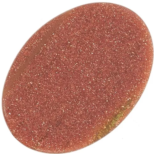 18x13mm Flat oval cabochon Gold Stone - imitation sunstone x1