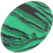 18x13mm imitation gemstone Flat oval cabochon - Malachite x1