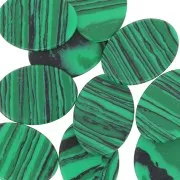 18x13mm imitation gemstone Flat oval cabochon - Malachite x1