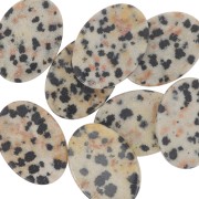 18x13mm imitation gemstone Flat oval cabochon - Dalmatian Jasper x1