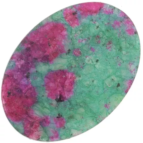 18x13mm imitation gemstone Flat oval cabochon - Ruby zoisite x1