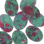 18x13mm imitation gemstone Flat oval cabochon - Ruby zoisite x1