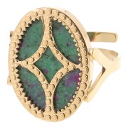 316L stainless steel Adjustable oval ring for 18x13mm cabochon - Gold x1