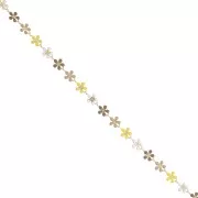 6mm Epoxy resin Flower chain - Yellow - Brown - Gold x50cm