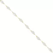 5mm Beaded chain - Irregular imitation freshwater pearls - Gold x50cm