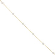 4mm beaded chain - imitation freshwater pearls - Gold x50cm|raw }}