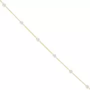 4mm beaded chain - imitation freshwater pearls - Gold x50cm