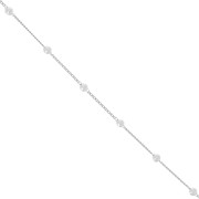 4mm beaded chain - imitation freshwater pearls - Silver x50cm