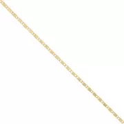 2.5mm Fancy navy chain with striated flowers - Gold Tone x50cm