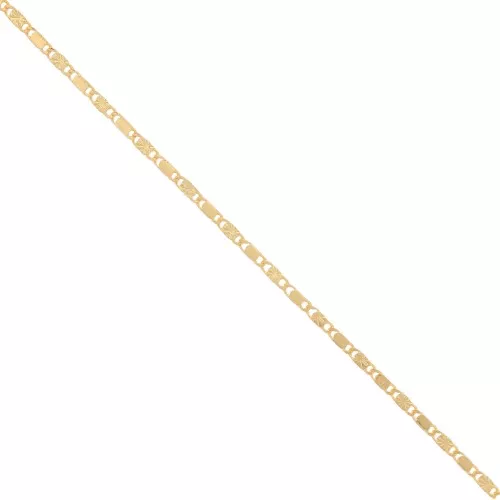 2.5mm Fancy navy chain with striated flowers - Gold Tone x50cm