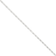 2.5mm Fancy navy chain with striated flowers - Silver Tone x50cm|raw }}