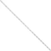 2.5mm Fancy navy chain with striated flowers - Silver Tone x50cm