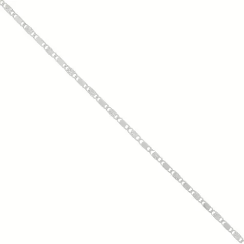 2.5mm Fancy navy chain with striated flowers - Silver Tone x50cm