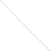 Cable Chain with 2mm round beads - Silver x50cm