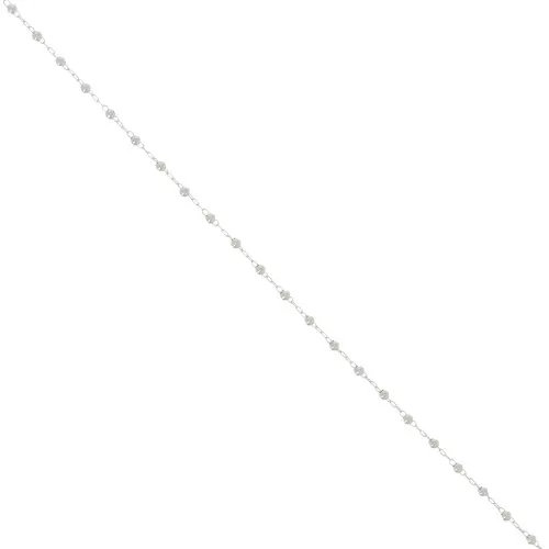 Cable Chain with 2mm round beads - Silver x50cm
