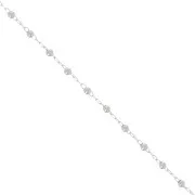 Cable Chain with 2mm round beads - Silver x50cm