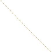 Cable Chain with 2mm round beads - Golden x50cm
