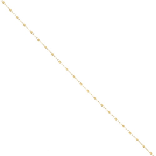 Cable Chain with 2mm round beads - Golden x50cm
