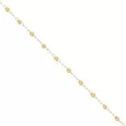 Cable Chain with 2mm round beads - Golden x50cm