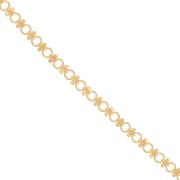 6.5mm Fancy mesh chain with round rings - Gold x20cm|raw }}
