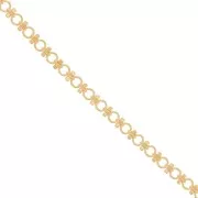 6.5mm Fancy mesh chain with round rings - Gold x20cm
