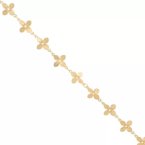 11mm Flower chain - Golden x 50cm