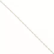 4mm Beaded chain of faceted glass beads - Gold - Crystal x 50cm