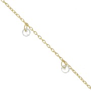 1.3mm cable chain with 4mm zirconium oxide pendants - Golden x 50cm