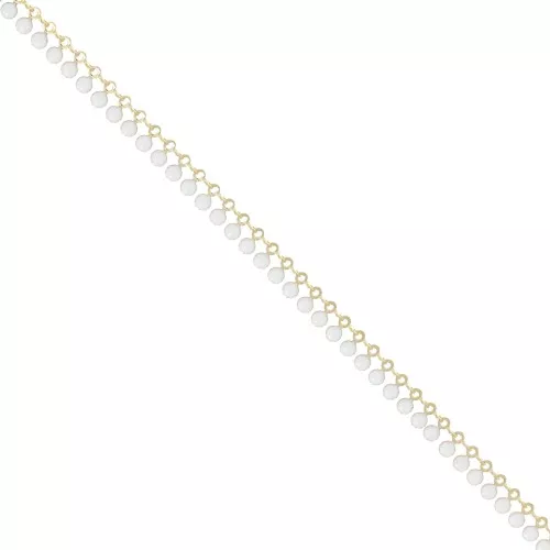 6mm Chain with epoxy resin pendants - Gold - White x 50cm