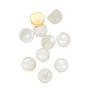 3mm round cabochons for gluing or setting - Mother-of-pearl x5