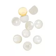 3mm round cabochons for gluing or setting - Mother-of-pearl x5
